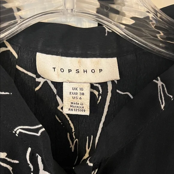 Topshop Black Maxi Dress with White Horse Print - Picture 2 of 6